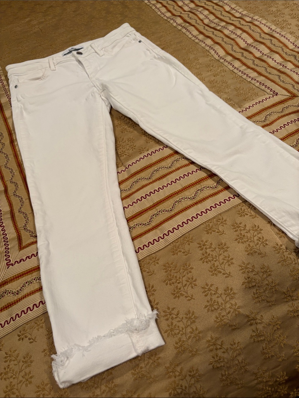 NWOT Sam Edelman White Crop Skinny Straight Jeans, Mid Rise, Cotton Blend, 28
